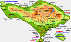 Карта бали, Map bali, Pulau bali